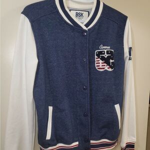 Bershka patched varsity jacket L
